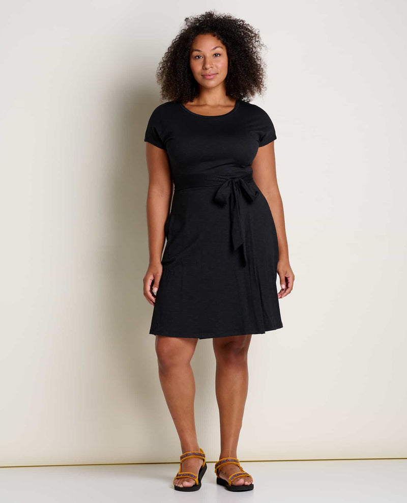 short sleeve black dress
